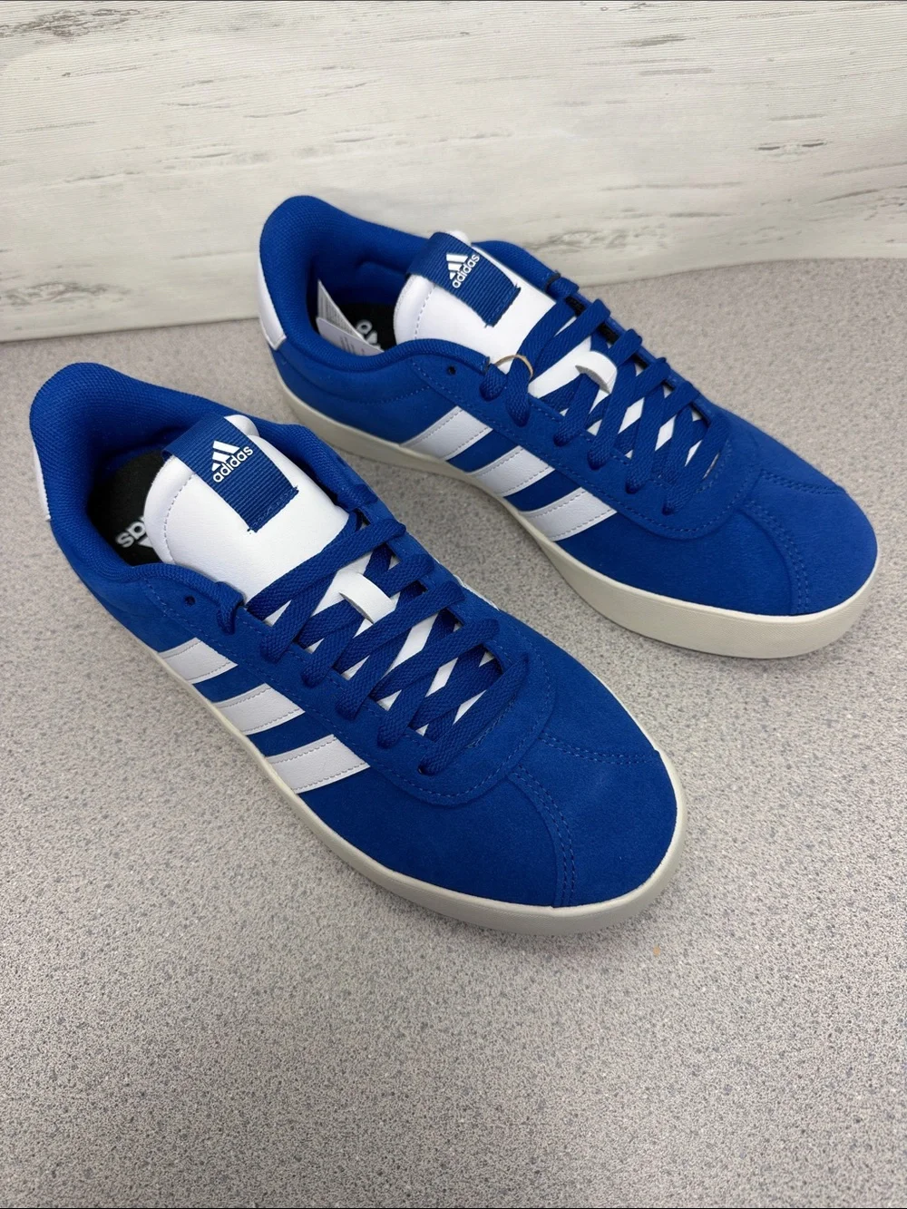 adidas Blue Low-Top Sneakers with White Stripes